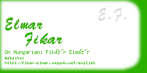 elmar fikar business card